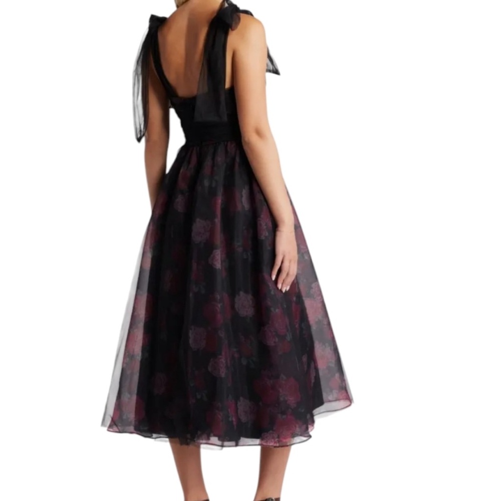 Lulu's Black and Pink Sweetheart Midi Sundress